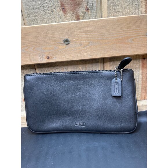 Coach Black Leather Zip Clutch Wallet With Tag - Picture 2 of 9